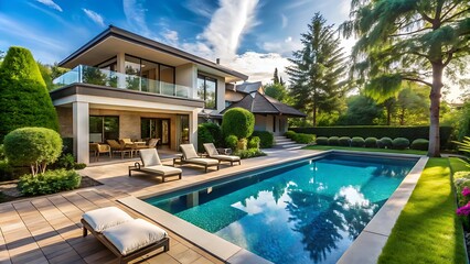 Fototapeta premium Swimming Pool House Images 
