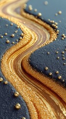 Abstract Gold and Black Swirl Texture Background