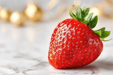 A Bright Red Strawberry on White