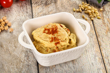 Natural chickpea hummus with paprika