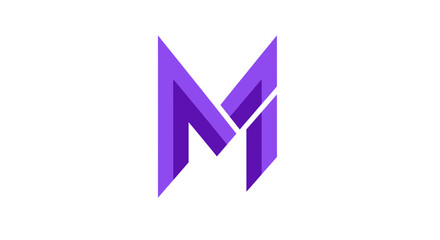 Purple geometric letter m design