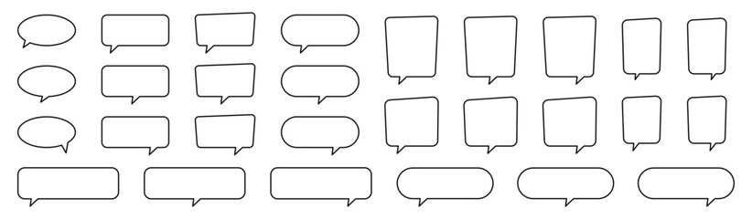 Line speech bubble. Line speech balloon, chat bubble.