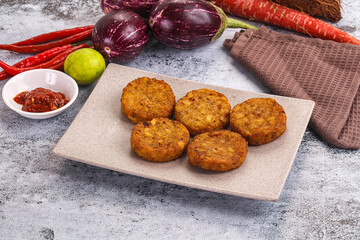 Fried potato crispy golden hash brown