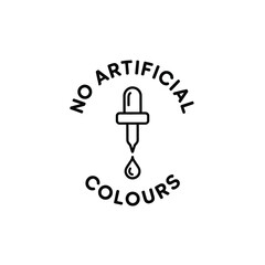 No artificial colours stamp with dropper icon