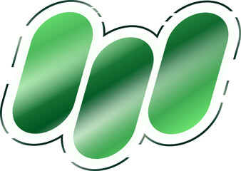 modern green title banner transparent