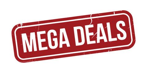 Bold red sign announcing mega deals