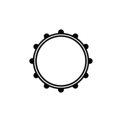 Simple black outline tambourine icon