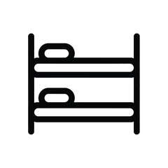 Simple line art icon of a bunk bed
