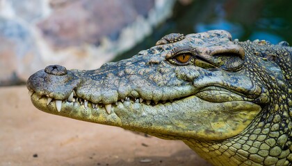 Obraz premium Crocodile head close up profile