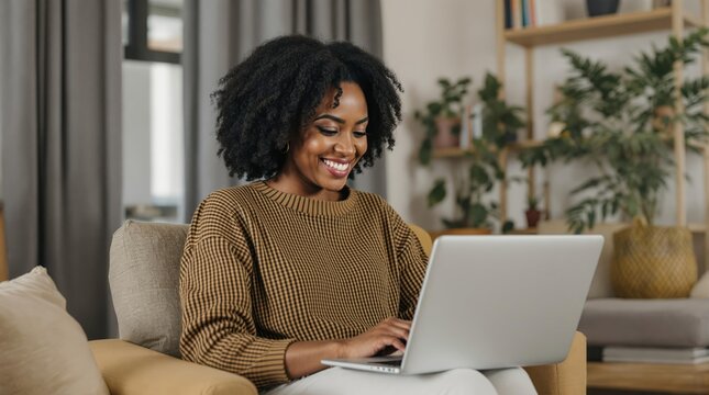 Business woman is working on a laptop