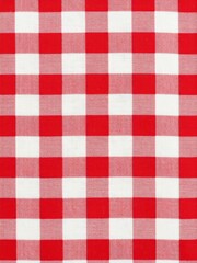 Picnic table setting with red and white checkered tablecloth outdoor gathering photography natural light top view summer vibes