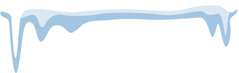 Winter Icicles and Snow Caps Illustration Vector