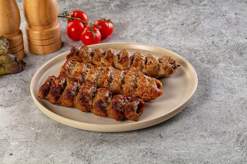 Grilled kebab minced meat barbecue