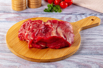 Raw beef cut uncooked fillet