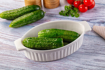 Homemade lightly salted cucumbers snack