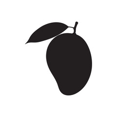 Simple mango fruit silhouette design