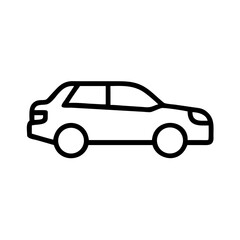 Simple line drawing of a car side view illustration