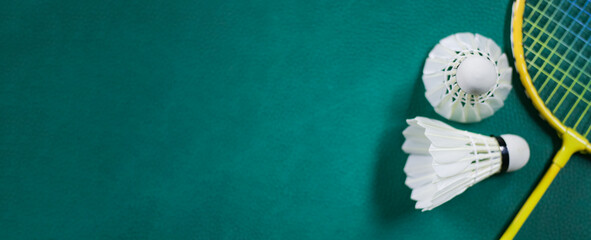 2. Shuttlecock on Badminton Court Background