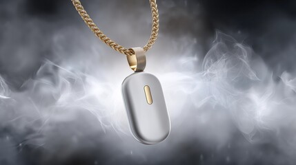 Wearable Air Purifier Necklace on White Background