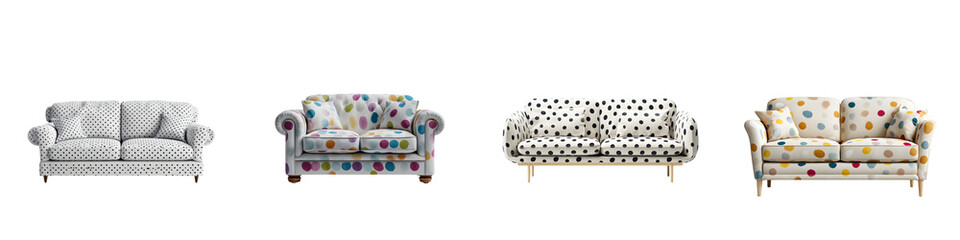 Stylish Sofas with Polka Dots: Modern Living Room Furniture