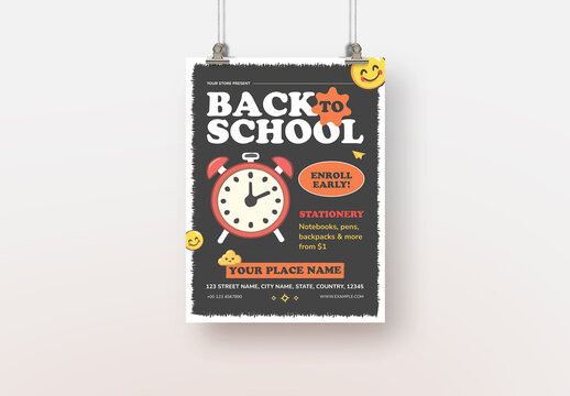 Modern and Colorful Back To School Poster Layout