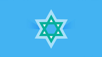 Star of David at sunset, symbolizing spirituality and heritage in a serene landscape.