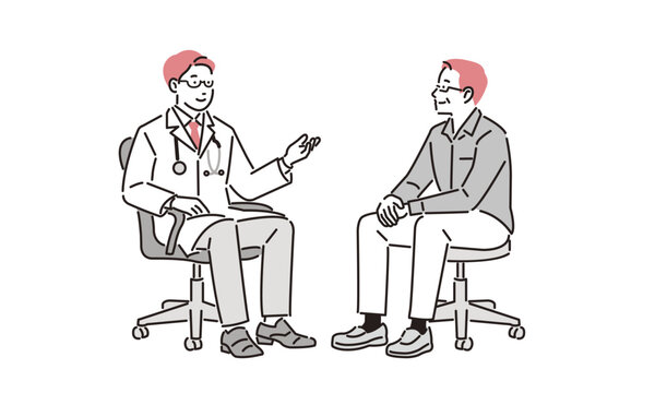 病院での診察シーン男性医師
