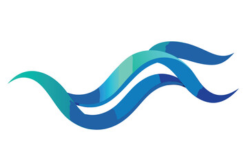 Abstract wavy shapes flowing with gradient blue and teal colors creating a dynamic and modern design element perfect for creative projects