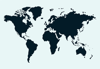 World map. earth map with countries, isolated silhouettes of countries. 