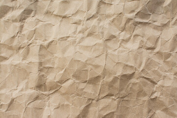 Beige crumpled paper texture background, crumpled paper pattern background.