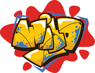  wild word graffiti text sticker illustration	
