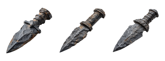 Realistic Render of Stone Blades with Ancient Texture and Detail