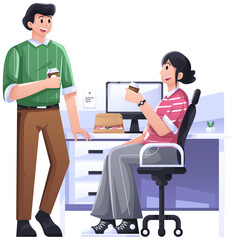 coworker talking in the office