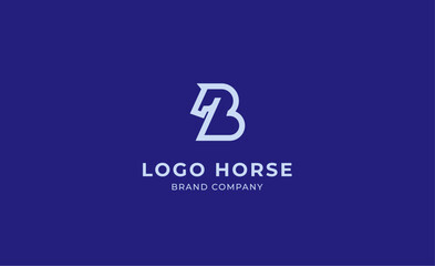 Logo horse with letter B in Bold Line concept. Minimalist, Simplicity and modern logo template vector head horse ,bold and strong company brand. © ahmadfaiz