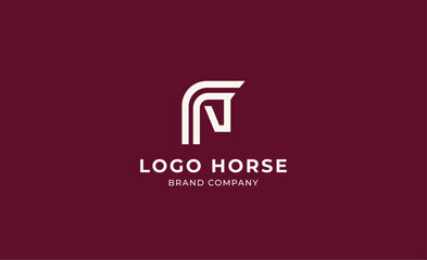 Logo horse with letter F in Bold Line concept. Minimalist, Simplicity and modern logo template vector head horse ,bold and strong company brand.