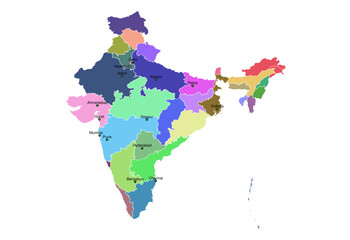 Map of India's Major Cities and States | Vector Map for Business & Demographic Analysis (SVG)