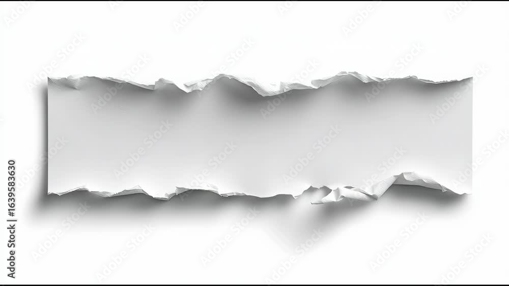 Poster creative paper tearing art showing white blank space for text or design ideas in a minimalistic styl