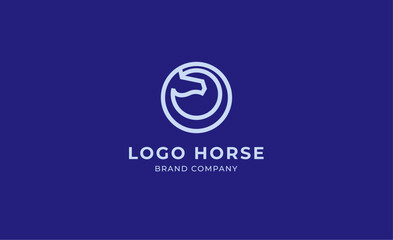 Logo horse with letter O in Bold Line concept. Minimalist, Simplicity and modern logo template vector head horse ,bold and strong company brand.