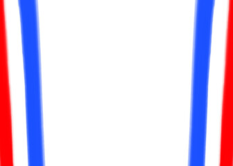 Colorful drawing of a french flag with blue and red ribbons forming a border