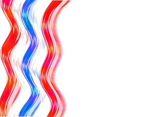 Abstract vector design with flowing red and blue ribbons and lines