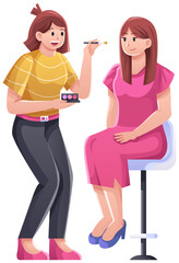 Woman doing Makeup Illustration