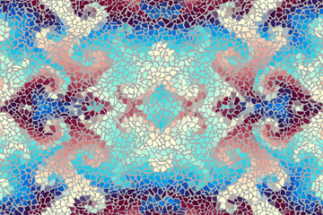 Bright abstract mosaic seamless pattern. Vector background. Endless texture. Ceramic tile fragments.