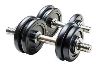 pair of gym dumbbells isolated on white background PNG , AI GENERATED