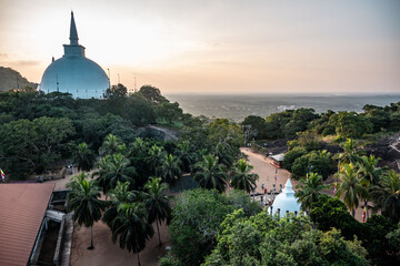 buddhist temple at sunset, mihintale, Sri Lanka