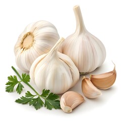 Duganski Garlic Bold Hardneck Garlic Bulb with Deep Purple Streaks and Rich Rustic Texture on Bright White Background – Premium Heirloom Allium for Robust Flavor and Wholesome Cuisine