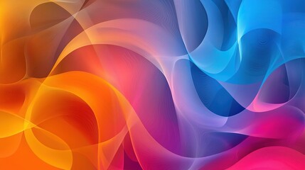 Obraz premium Colorful Abstract Wavy Gradient Background with Geometric Shapes for Digital Marketing Social Media and Packaging​ 