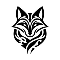Obraz premium Fox Head Tribal Tattoo Style Vector Illustration