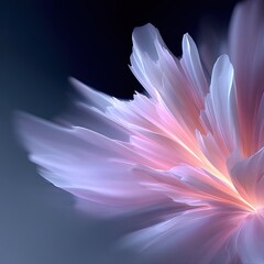 Abstract Peach and Lavender Flower with Soft Glow