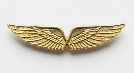 Symbol of Aviation Mastery A Golden Pair of Wings Emblem for Pilots and Aircrew