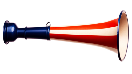 Noise Maker Vuvuzela With Red White Blue Stripes on White